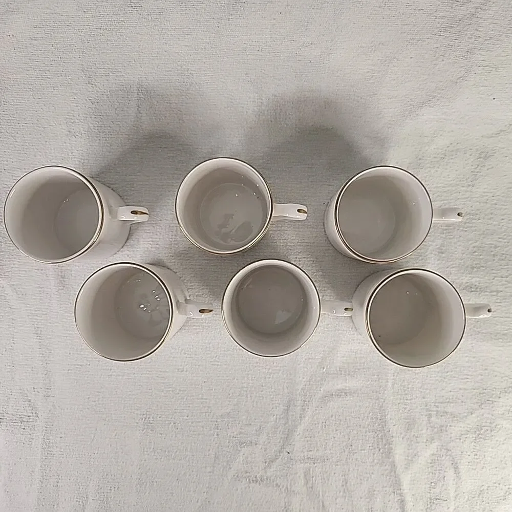 Cup & Saucer Royal Hartford Renault Argentina Bone China Set Of 6 Demitasse VTG